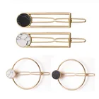 Новые популярные металлические круглые квадратные заколки для волос для женщин и девушек заколки из натурального камня заколки для волос Свадебные Заколки Аксессуары Оптовая продажа