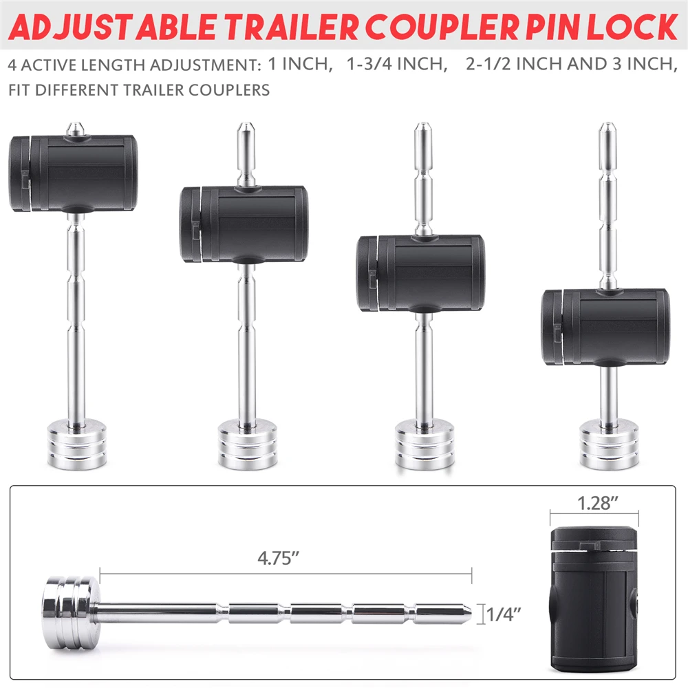 2 шт. Регулируемый штифт MICTUNING для трейлера RV штифт-соединитель диаметр 1/4 дюйма