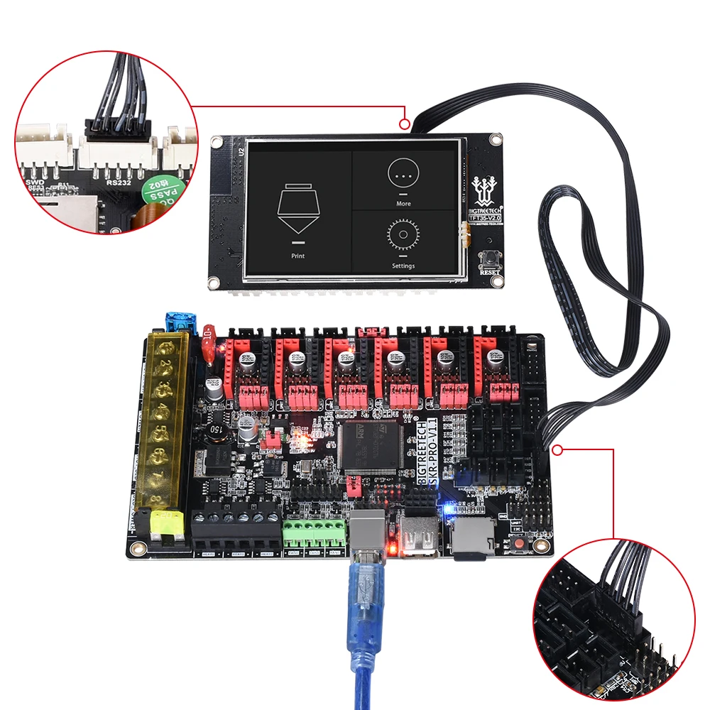 BIGTREETECH TFT35 V2.0 сенсорный экран умный контроллер дисплей 3,5 дюймов сенсорный экран для SKR V1.3 MKS Gen V1.4 части 3d принтера