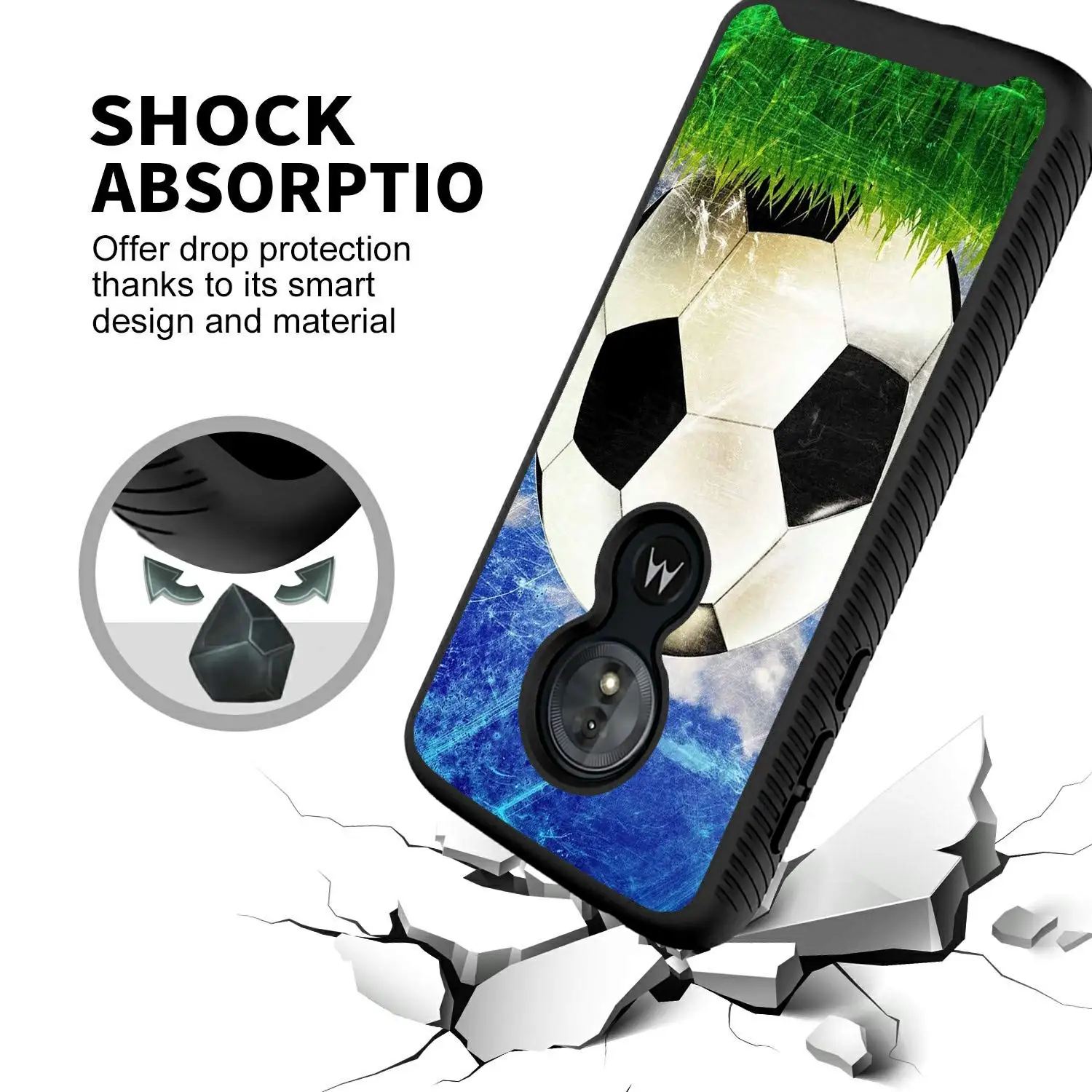 Чехол для Motorola Moto E5 Play/Cruise Plus/E5 выше G6 Play/G6 Forge Мягкий ТПУ защитный чехол-футбольный