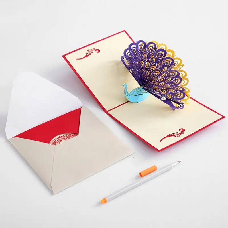 3D креативная поздравительная открытка в виде розы на День святого Валентина 1 шт.