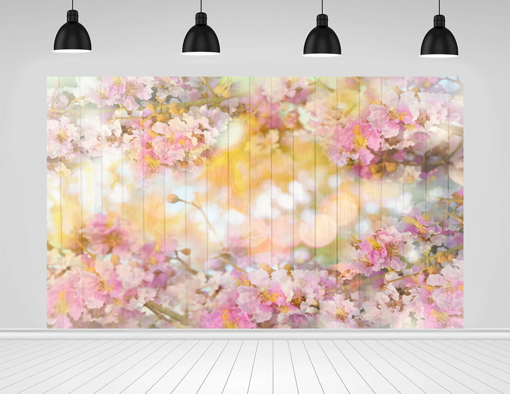 

Виниловый фон для фотосъемки с изображением цветов и деревянного пола