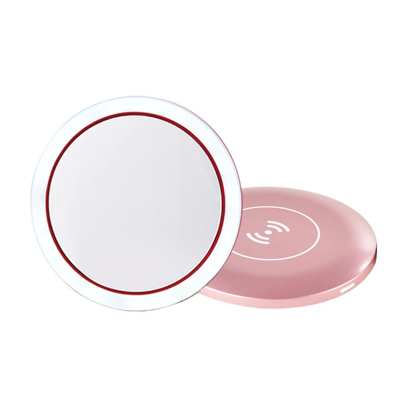 

Portable LED Lighted Mini Circular Makeup Mirror Lighting Magnifying Mirror USB Charging Vanity Mirror VIPdrop