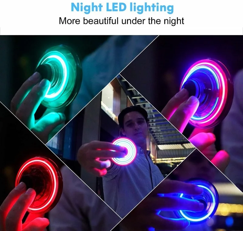 

ZK22 LED Flying Spinner Flynova Mini Drone Fingertip Spinner Upgrade Parent-child Flying Gyro Aircraft Fun Interactive Toy Gift