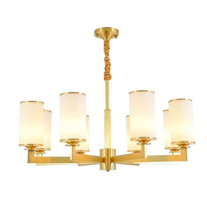 

Full Copper Glass Chandelier for Bedroom Dining Room Living Room Modern Bronze Ceiling Chandelier Home Lighting