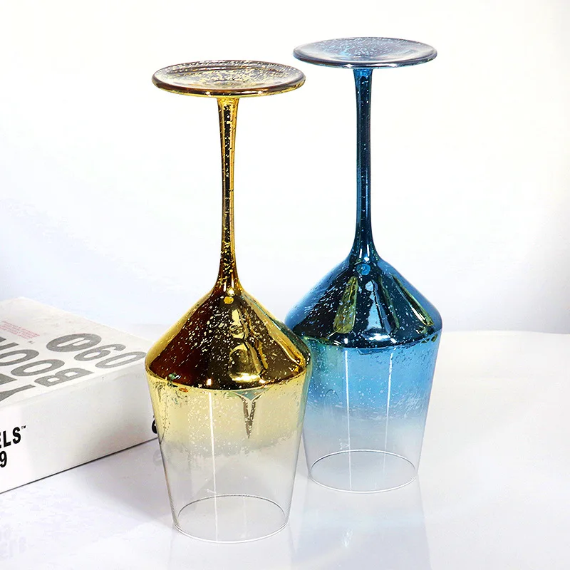

Champagne Glass Wine Glass Can Be Customized Starry Sky Series High-foot Ins Color Plating Lead-free Glass Wine Glass Mug