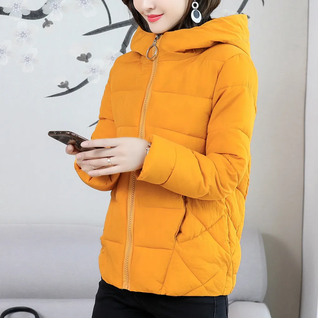 Женские зимние куртки парки 2019 модные толстые теплые топы с длинными рукавами