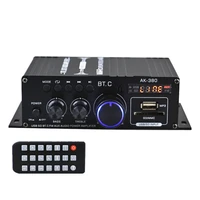 2 channel bluetooth hifi power amplifier home car audio class d remote control fm radio aux usbsd