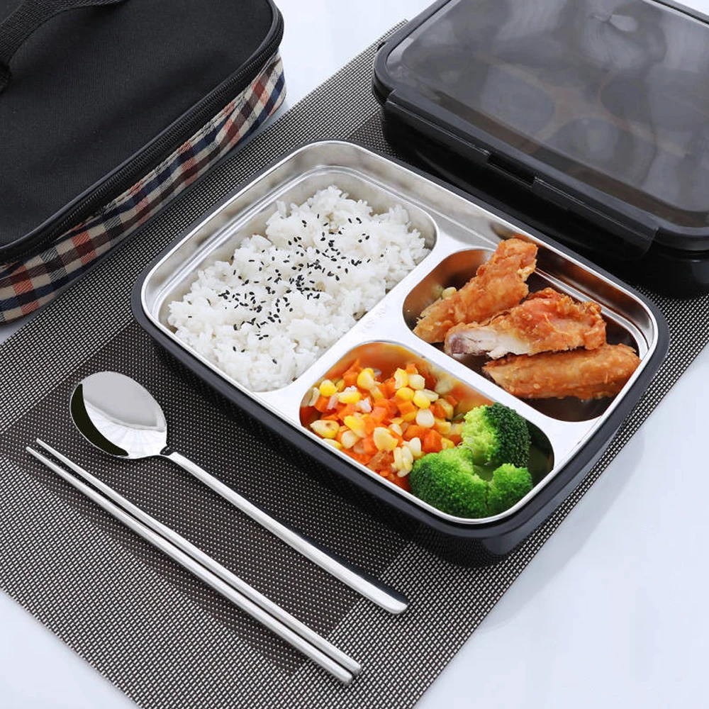 Переносная коробка Bento из нержавеющей стали 304 3/4 решетки контейнер для еды