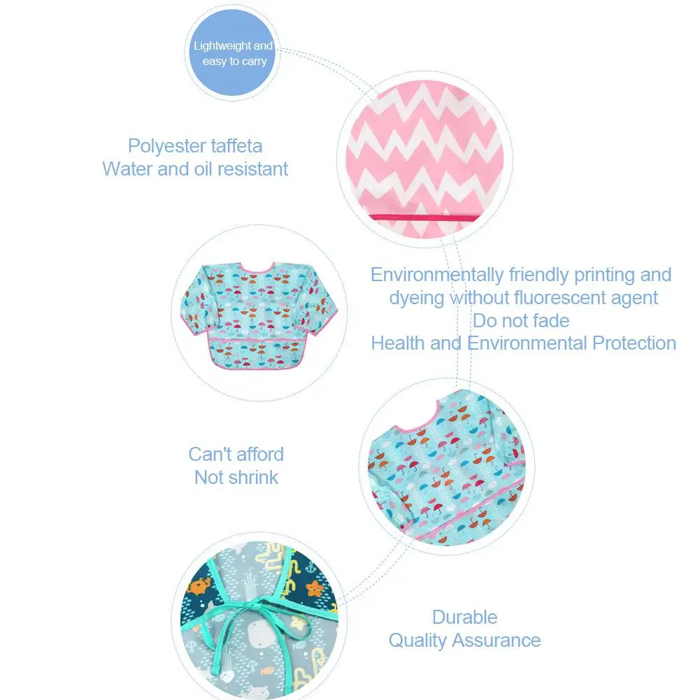 

Winter Children's Waterproof Coverall Reverse Dress Kid Meal Dress Long Sleeve Disposable Painting Coverall Waterproof Material