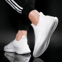 summer white casual shoes men slip on footwear non leather sneakers breathable socks shoes man fashion unisex 2022 large size