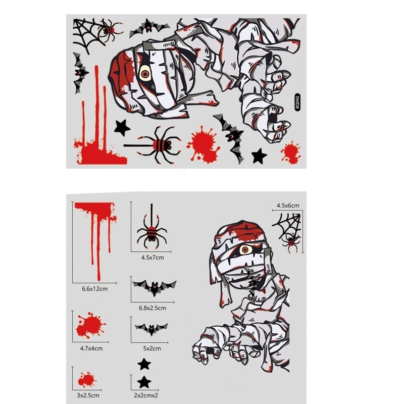 Съемная Настенная Наклейка На Хэллоуин обои с ужасами наклейка на окно в виде