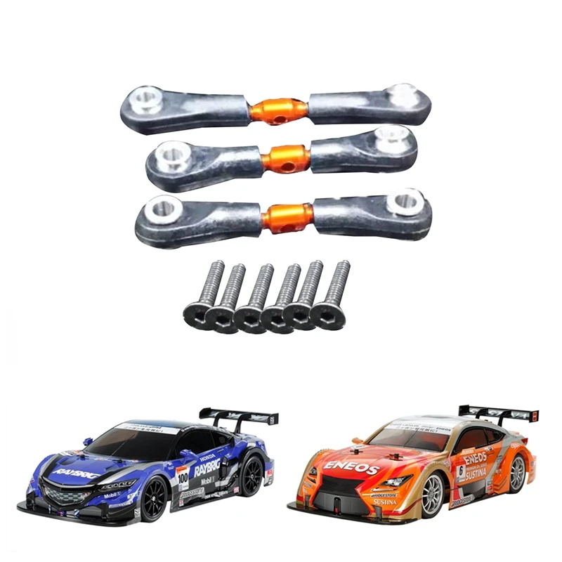 

3Pcs Metal Steering Tie Rod Link Rod for Tamiya TT02 TT02T 1/10 RC Car Parts Accessories