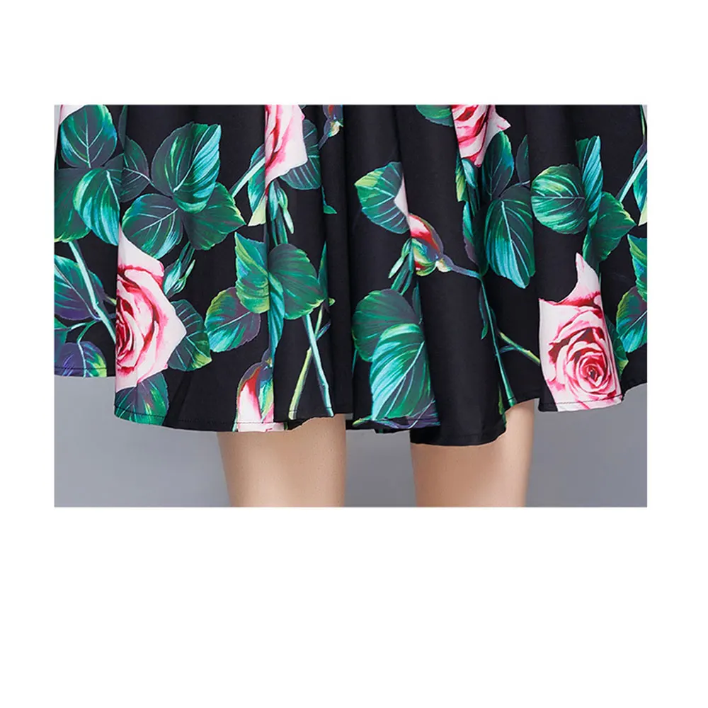 

Merchall Boho Summer Dress for Woman Flower Print O Neck Half Sleeve Midi Party Dresses 2021 Runway Office Lady Clothing M69137