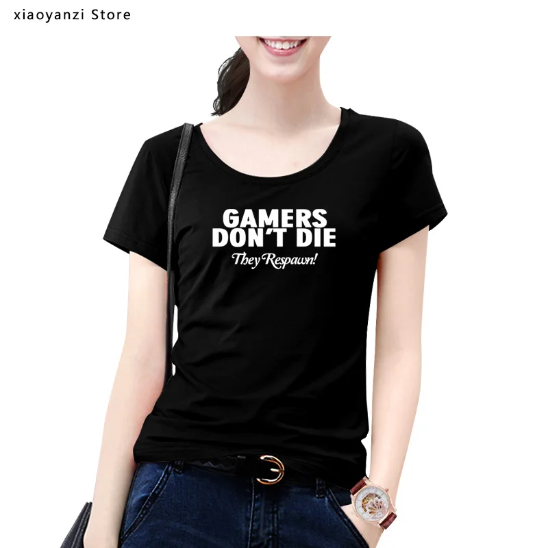 

Забавные футболки для девочек в подарок геймерам 2020 Летняя Повседневная приталенная игровая футболка из 100% хлопка женские топы футболки бр...