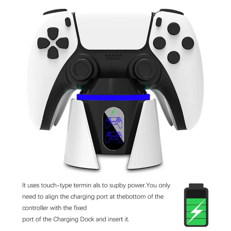

Controller Charger Station for PS5, Upgraded Fast Charging Dock Holder, Built-in Smart Chip,Over-charge Protection