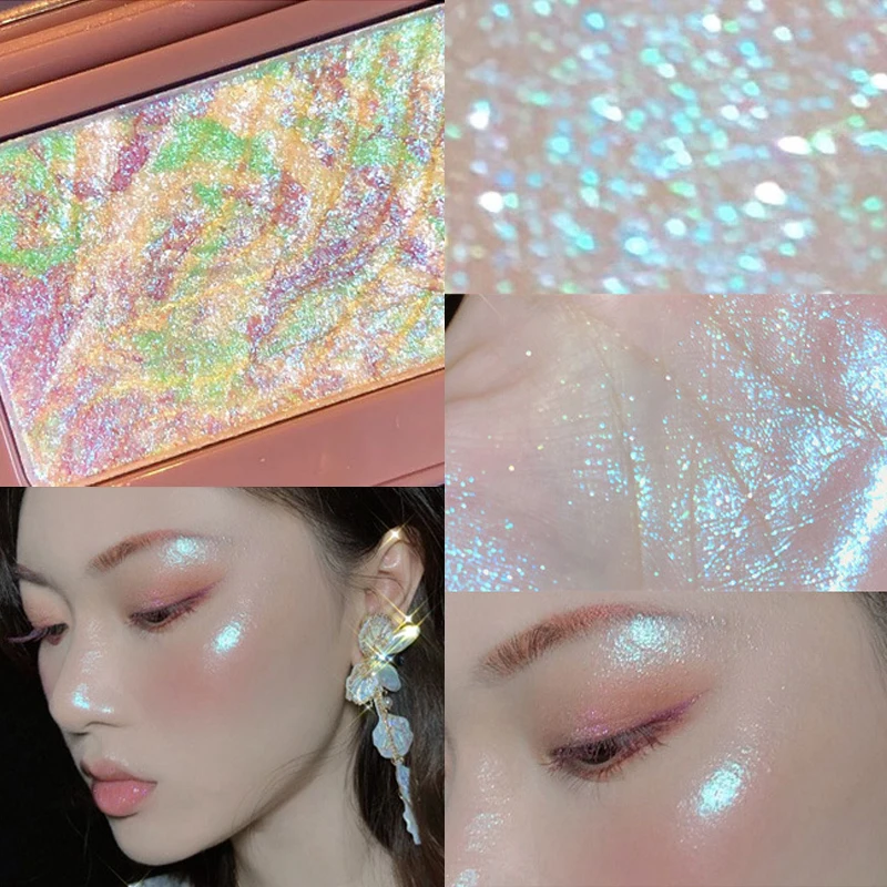

8 Colors Shimmer Face Highlighter Monochrome Contour Makeup Palette Brighten Glitter Eye Shadow Powder Cosmetics Iluminador