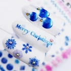 Оригинальный дизайн, дневной снеговик, снежинка, колокольчик, Рождественская елка, ультратонкий водяной знак, водостойкая наклейка для ногтей