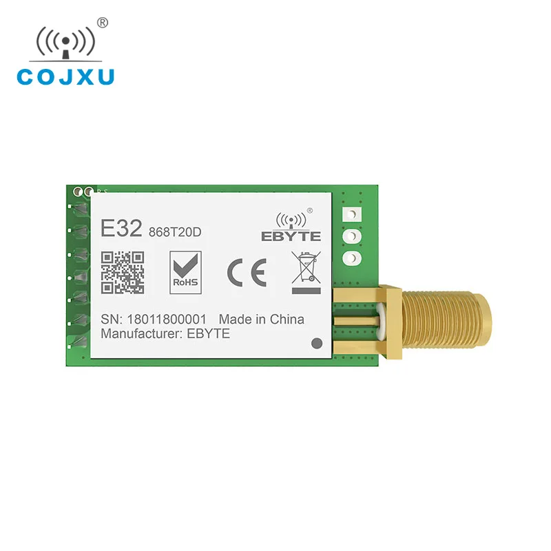 

SX1276 TCXO 868MHz 20dBm LoRa UART cojxu E32-868T20D Long Distance SMA-K Connector Transmitter Receiver Wireless RF Module