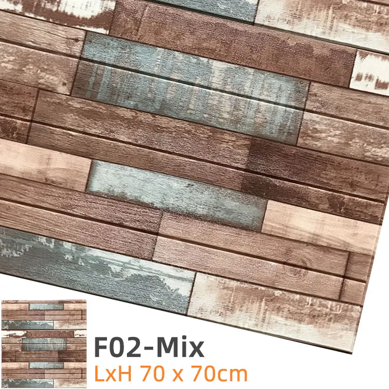 F02-Mix Kaguyahime 3D DIY самоклеющиеся обои кирпич Водонепроницаемая настенная декоративная наклейка для детской комнаты кухонные обои наклейки для дома - Цвет: F02-Mix