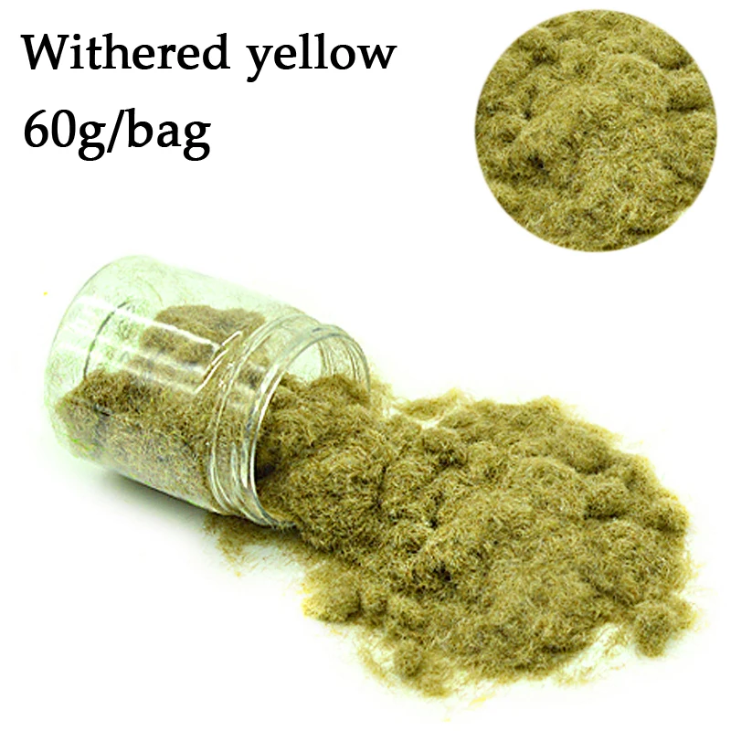 Withered yellow Трава порошок газон Флокирование нейлон игрушка модель Строительство поезд материал ixed шесть цветов/монохромный Diorama песок стол - Цвет: Withered yellow
