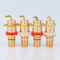 4pcs preffair high quality rs3002 gold plated amplifier speaker binding posts terminal for banana plugs connector