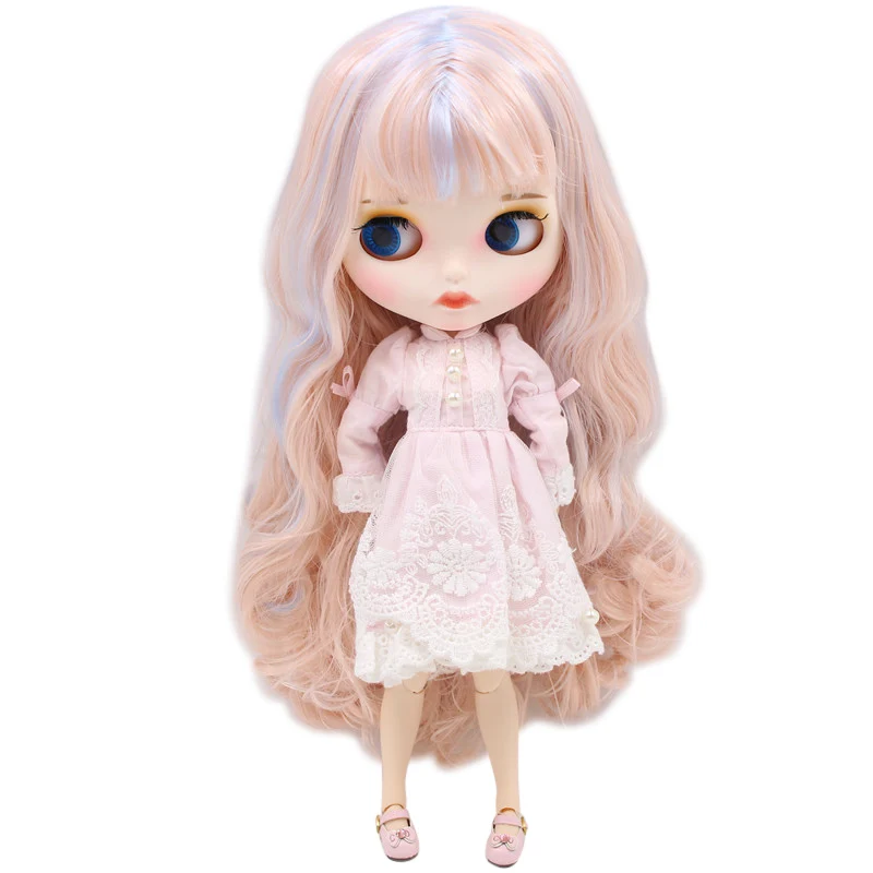 Fortune Days icy 1/6 bjd No.BL2352/6005 Pink mix blue hair carved lips matte face with eyebrow customized | Игрушки и хобби