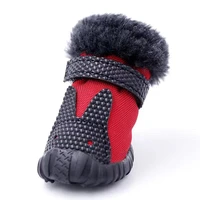 winter pet dog warm waterproof shoes for small dogs teddy bichon schnauzer thick cotton non slip shoes