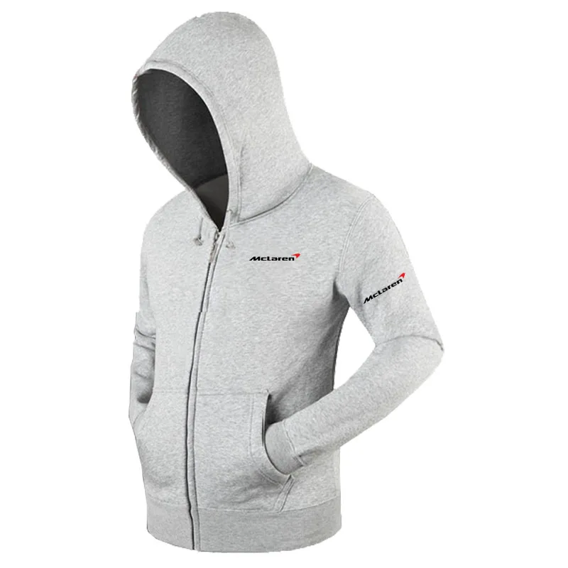 

New Fashion for McLaren logo Fleece zipper Sweatshirts Autumn Winter Cardigan Jacket Casual Hoodies