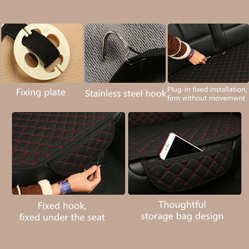 

5 Seats Car Seat Cover Protector Car accessori Backrest Front Rear Seat Back Waist Washable Cushion Pad Mat Auto Four Seasons