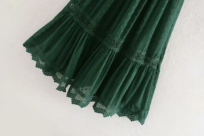 Женское элегантное зеленое вечернее платье с круглым вырезом и коротким рукавом