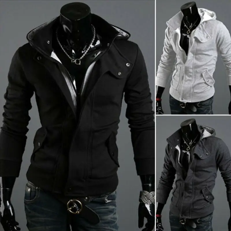 Новые мужские теплые зимние куртки на молнии с боковыми карманами приталенное