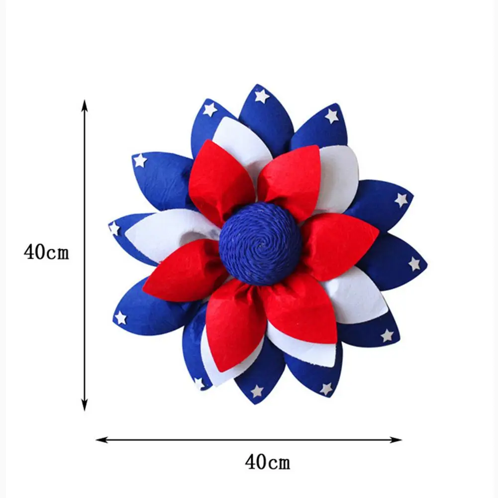 

Patriotic Wreath Front Door Decorations 4th of July Independence Day American Flag Wreath USA Garland Hanging Decor Veterans Day