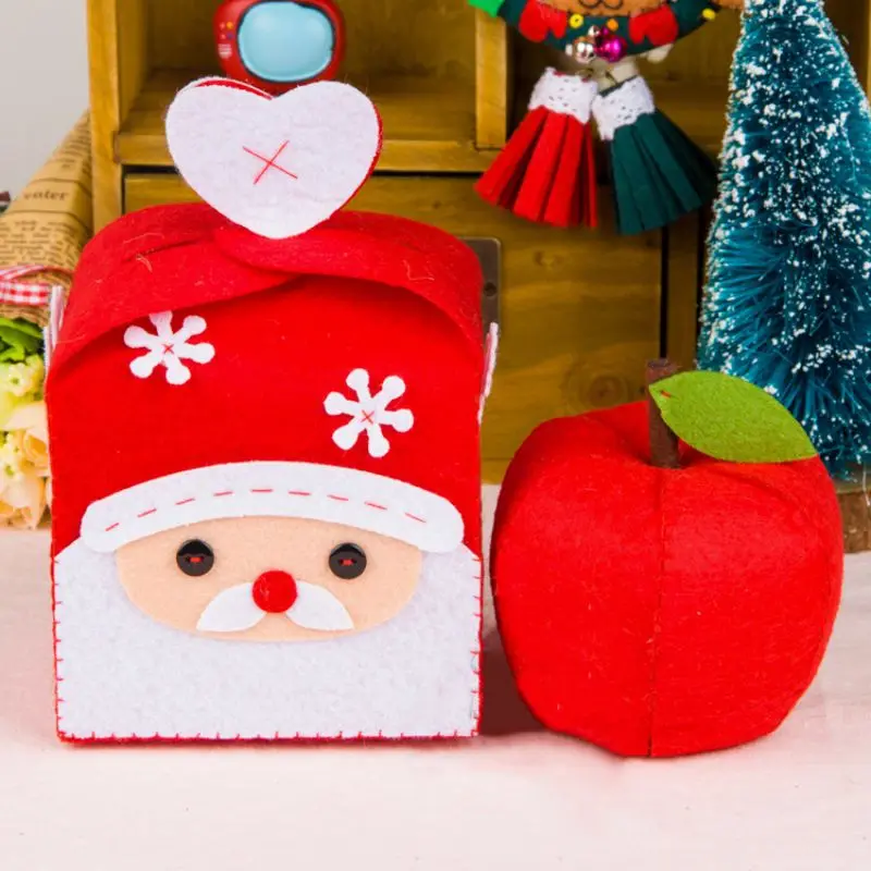 Нетканая коробка для яблока на Рождество ткань ручной работы Декор набор