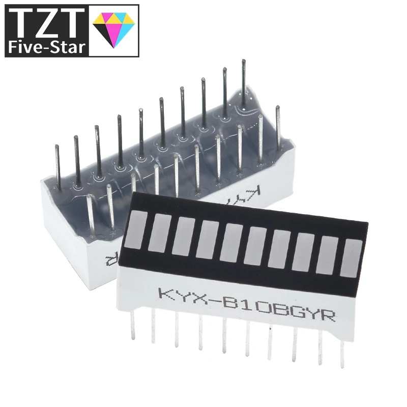 

TZT 10 grid digital segment LED light bar super bright 2 red+3 yellow+4 green+1 blue light flat tube B10BRYGB