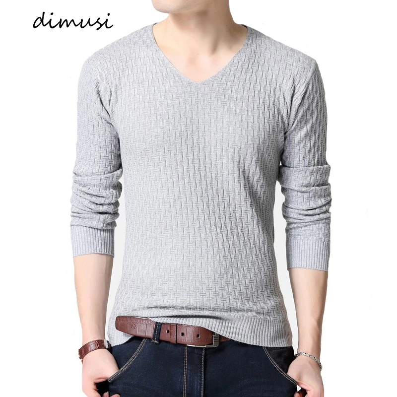 DIMUSI Autumn Men Sweater Casual V-Neck Solid Color Turtleneck Shirt Sweaters Slim Fit Brand Wool Knitted Pullovers Clothing | Мужская