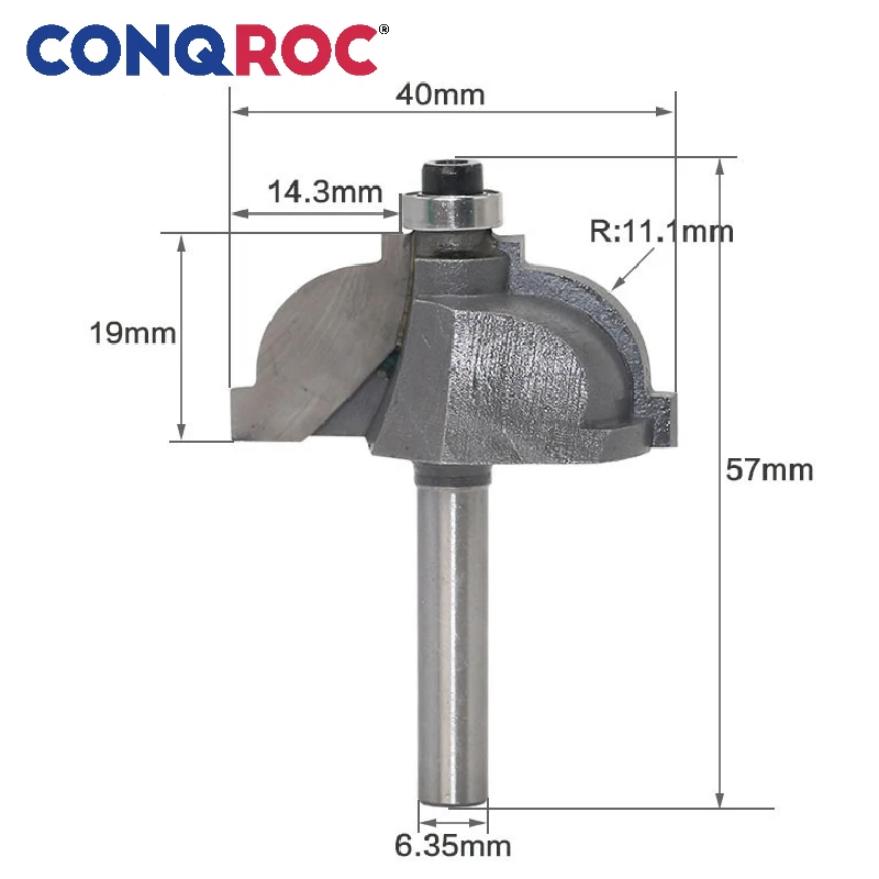 

1/4" 6.35mm Cove Edging Router Bit Radius Woodworking Milling Cutter