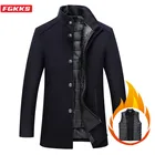 Мужское шерстяное пальто FGKKS, повседневное пальто с воротником-стойкой, верхняя одежда для зимы