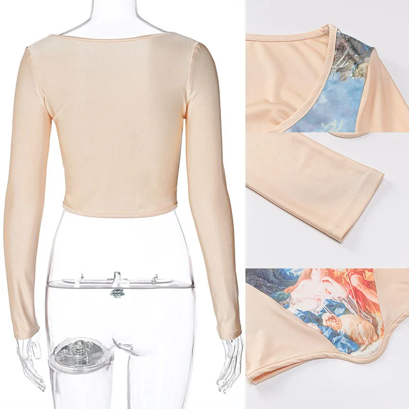 

Giyu Print Blouses Women Sexy Square Neck Club Party Blusas 2020 Autumn Winter Casual Long Sleeve Tops Chemise Femme Shirt