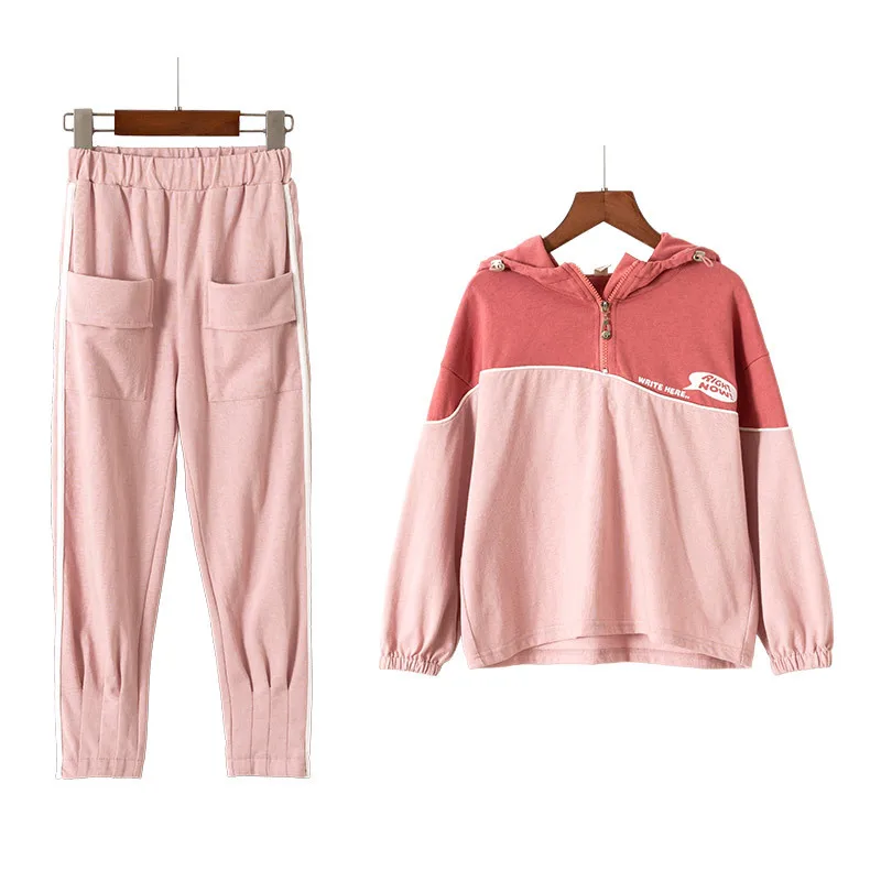 2019 г. Комплекты одежды для девочек куртка на молнии + штаны спортивный костюм