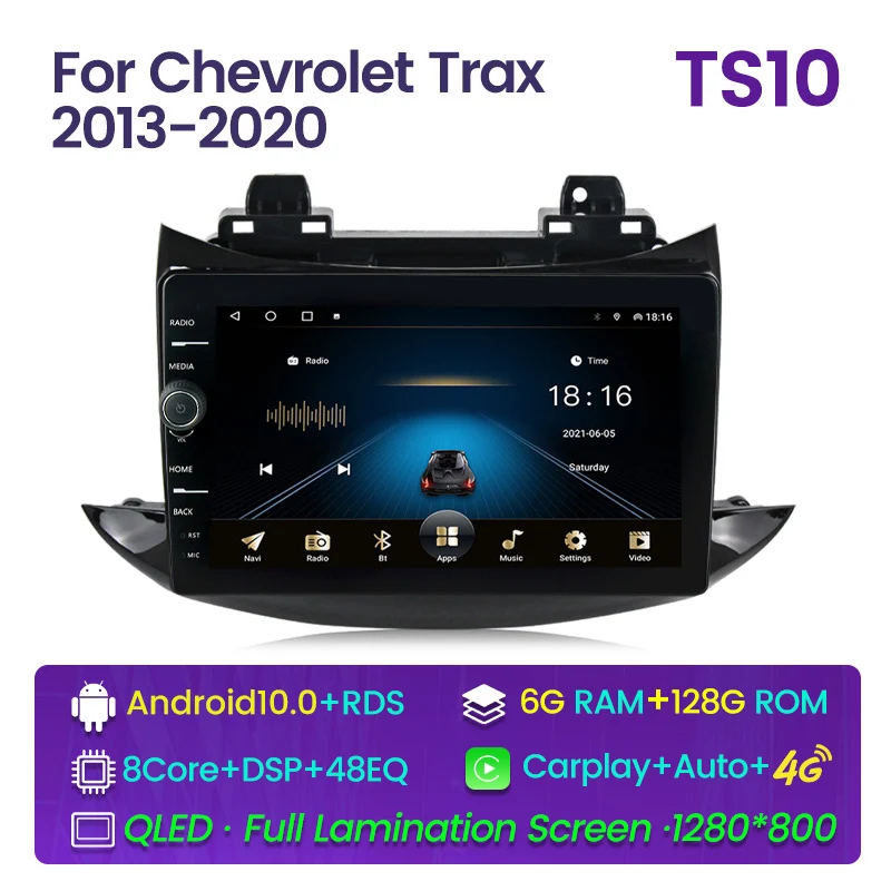 

Android10 Для Chevrolet TRAX 2013 -2020 автомобильное радио, мультимедийный видеоплеер, навигация GPS RDS DSP, автомобильное аудио Carplay Auto 8-Core