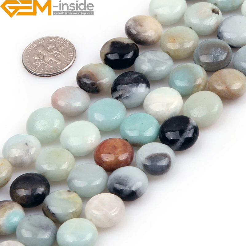 

Gem-inside 4mm-12mm Natural Amazonite Stone Free Form Beads For Jewelry Making Strand 15" DIY Fashion Loose New