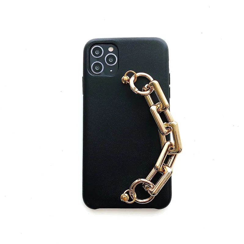 

European and American new iPhone11promax mobile phone case wrist strap chain leather 7/8plus anti-drop applicable 12
