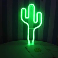 led green cactus neon sign wall decor usb or battery operated neon night lamps lamp art decor wall decoration table light