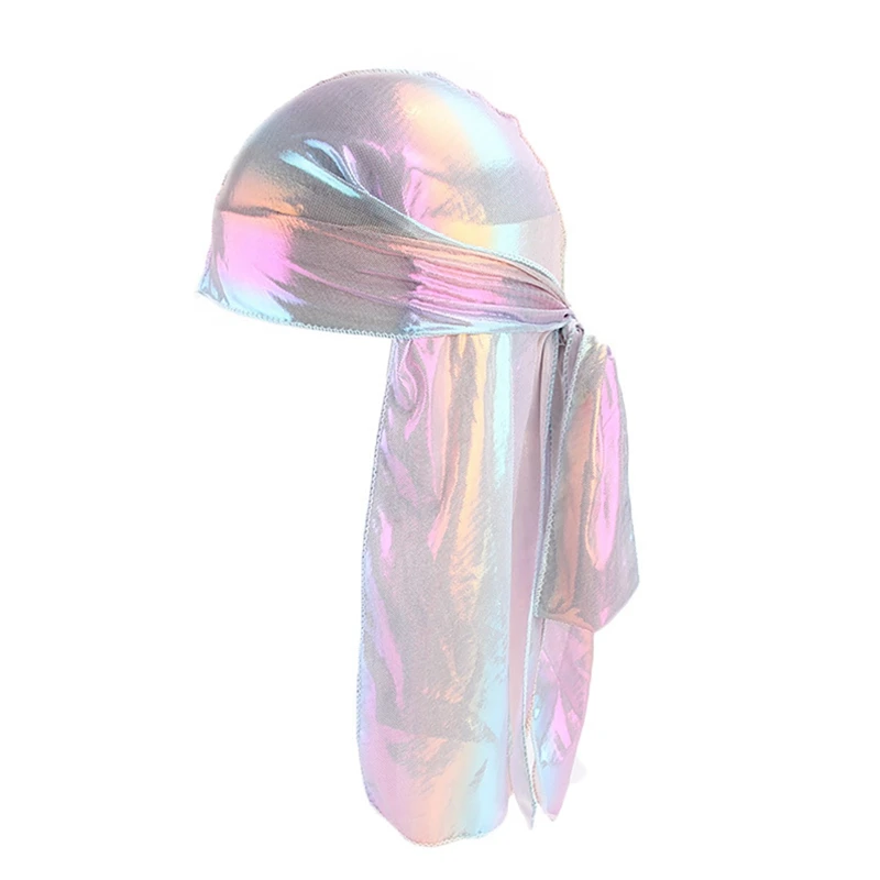 B Пляжная Шляпа Doo Rags, цветная шелковистая шапка-тюрбан с длинным хвостом, повязка на голову, бандана, головные уборы, аксессуары для одежды ZL07, Новинка - Цвет: B