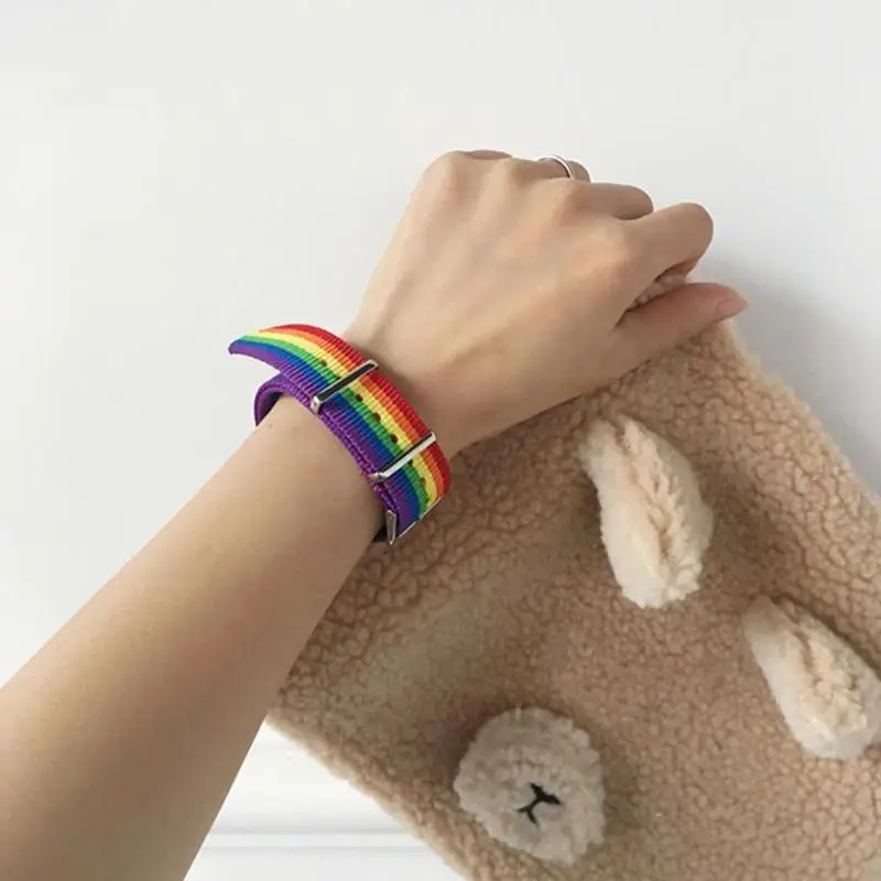 Минималистский непальский Радужный Браслет гордыня плетеная Мужская и женская