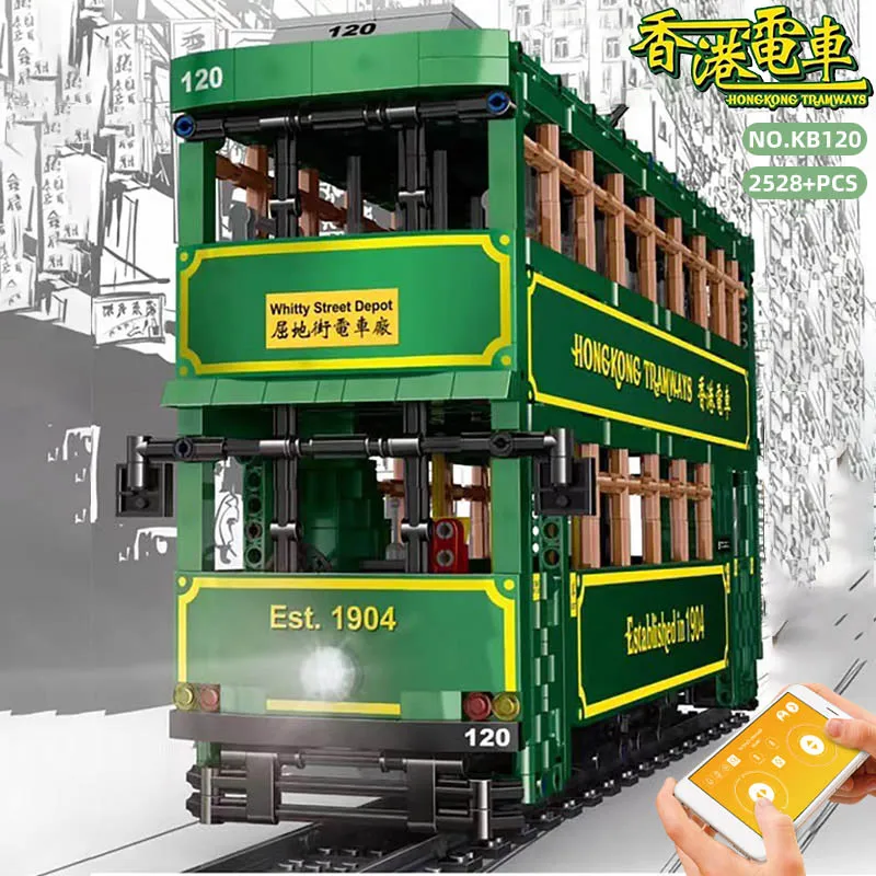 

Remote Control Double Decker Bus Building Blocks Car The Enviro500 Mmc Set And Hongkong Tramways Set Children Gift