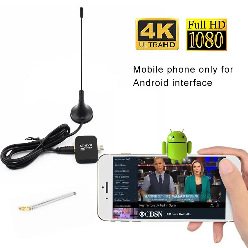 TV Stick DVB-T2 HD Digital TV Tuner Satellite Receiver Tablet Pad TV HDTV Dongle with Micro USB for All Android Mobile Phone