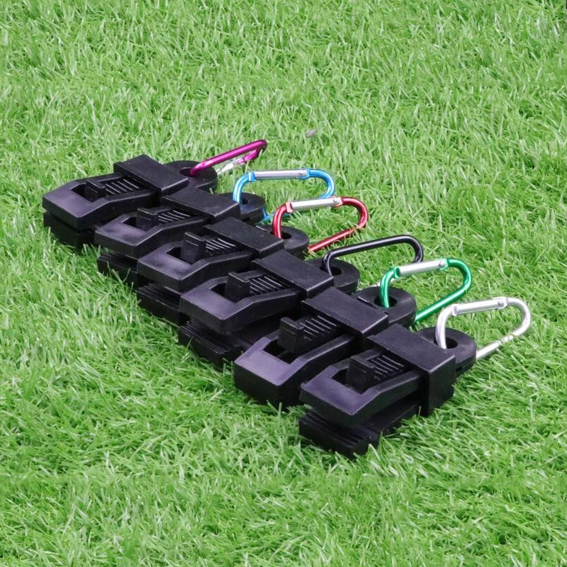 

8 Pieces Camping Tarpaulin Clip Heavy Duty With Carabiner Sliding Cover Fixed sky curtain, reinforcement tent, wind rope fixing
