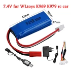 Зарядное устройство 7,4 В, 600 мА ч, для WLtoys K969, K979, K989, K999, P929, P939, запасные части для радиоуправляемых автомобилей 2S, 7,4 В